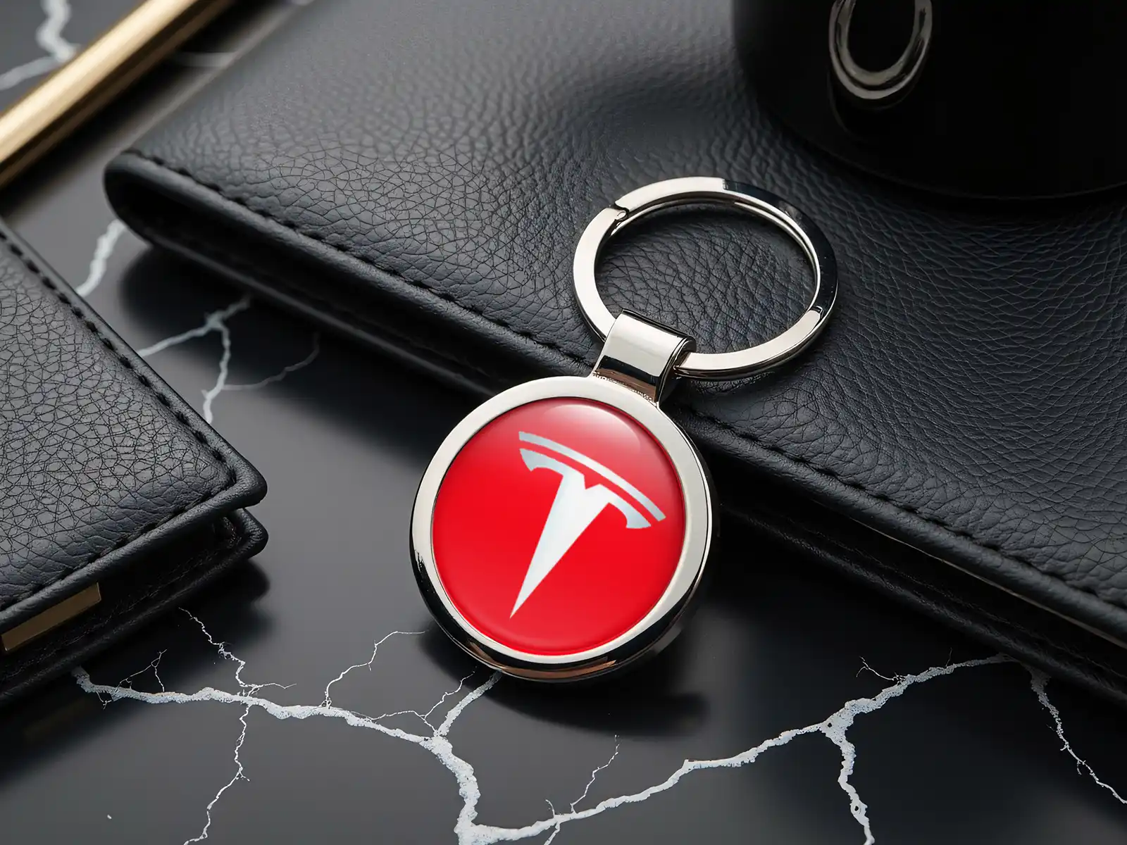 Tesla Llavero Personalizado Logo Premium